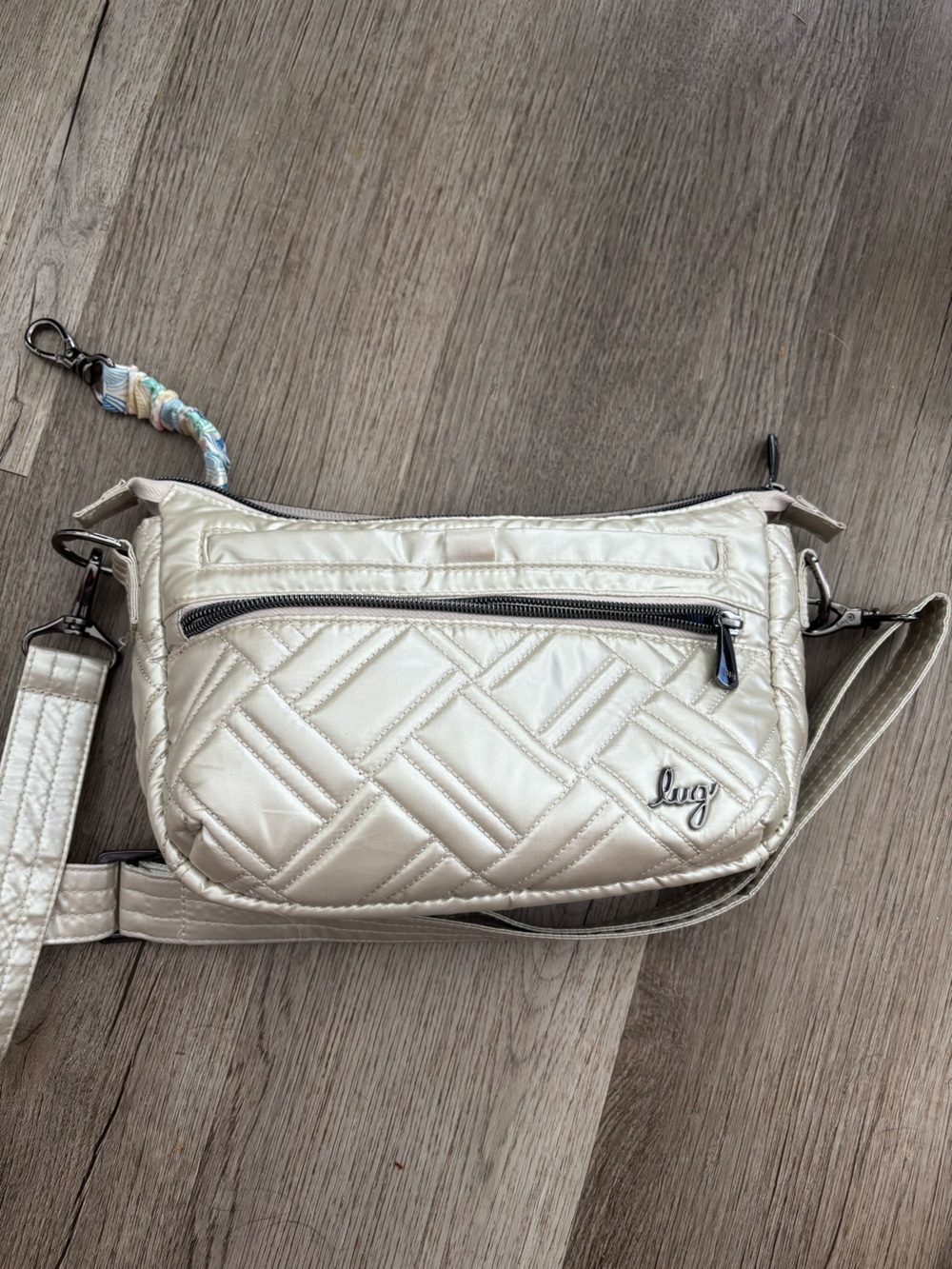 lug Quilted Crossbody Bag in Pearl